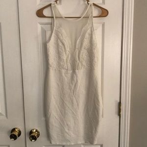 Lulu’s Coquina White Lace Bodycon Dress - EUC Sz S